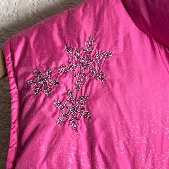 Vintage JanSport Girls XL Pink Puffer Vest – Full Zip, Nylon, Inner Pockets - Picture 5 of 9